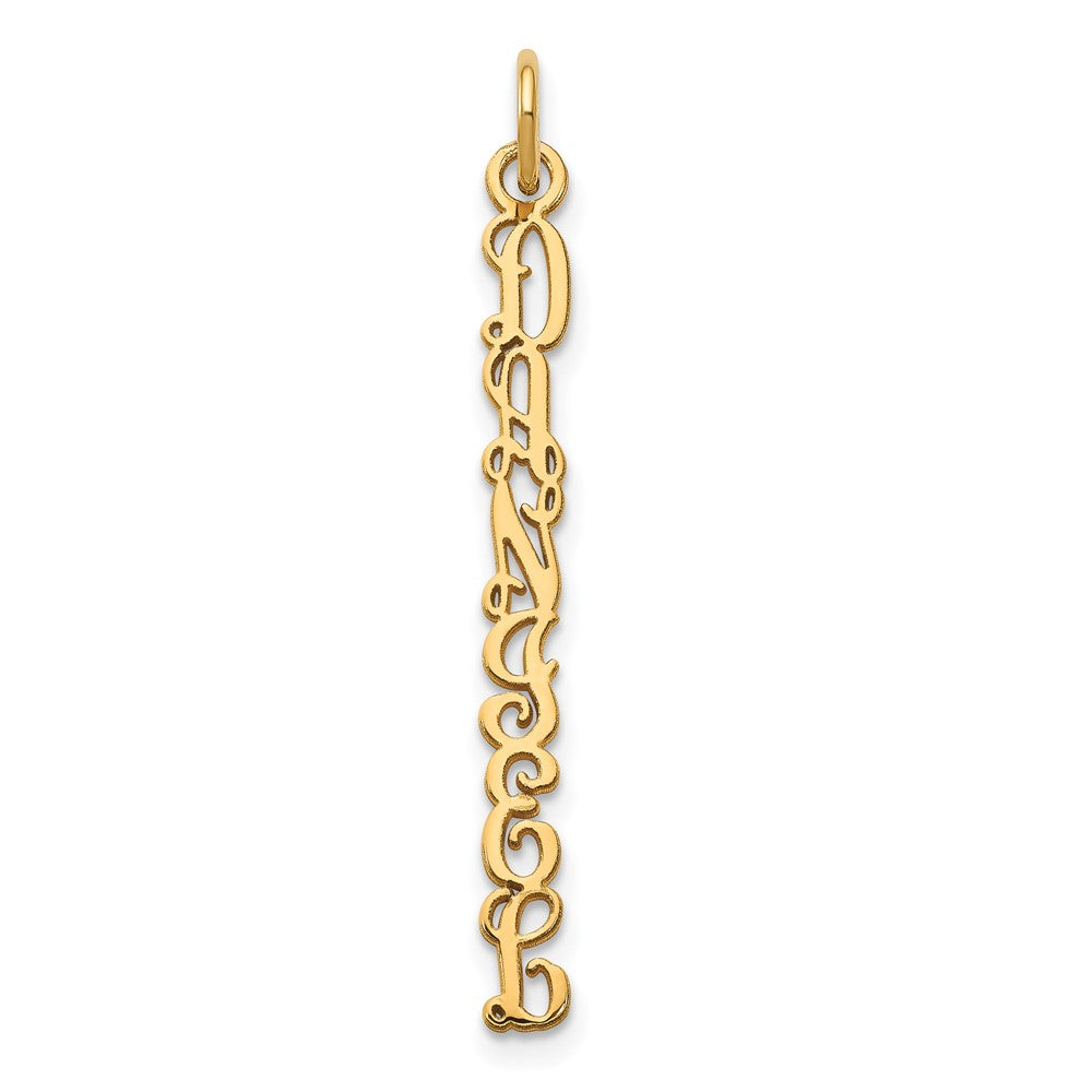 10k Yellow Gold QG Vine Font  Name Plate Charm
