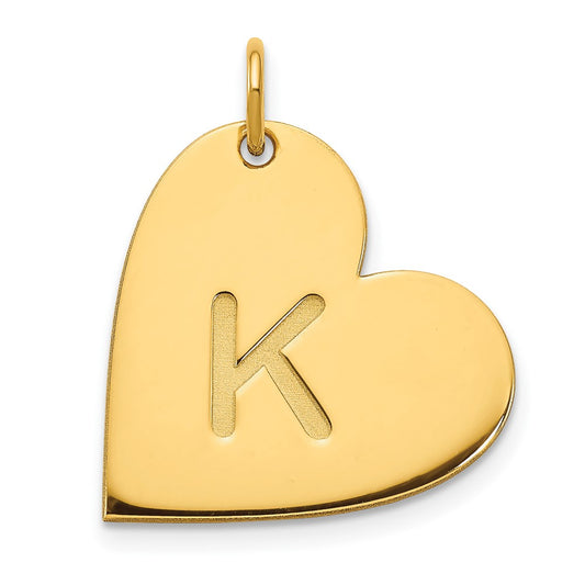 10k Yellow Gold Initial Heart Charm
