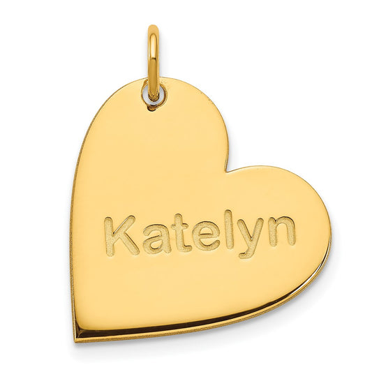 10k Yellow Gold Heart with Name Charm