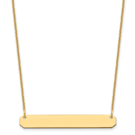 10k Yellow Gold Medium Blank Bar Necklace