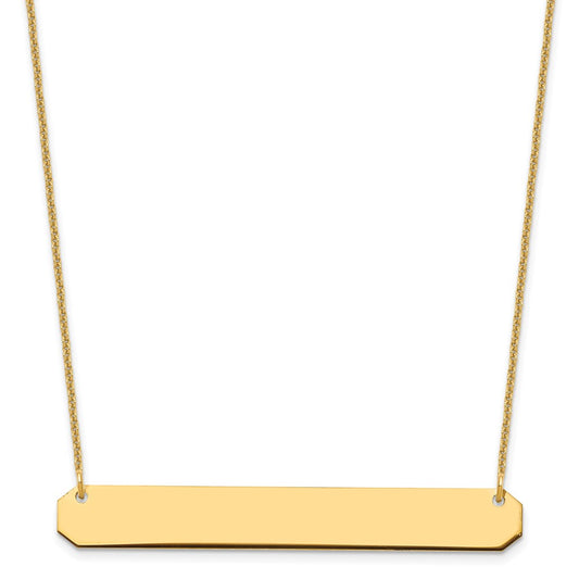 10k Yellow Gold Large Blank Bar Necklace