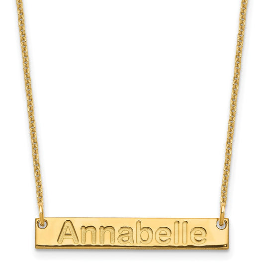 10k Yellow Gold Small ARIAL ROUNDED Bar Necklace