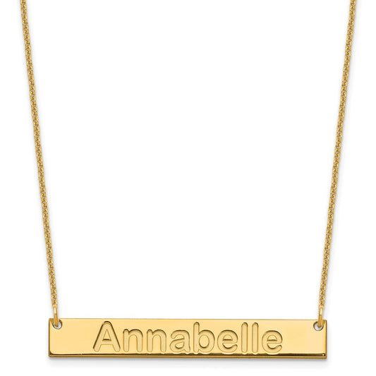 10k Yellow Gold Medium ARIAL ROUNDED Bar Necklace
