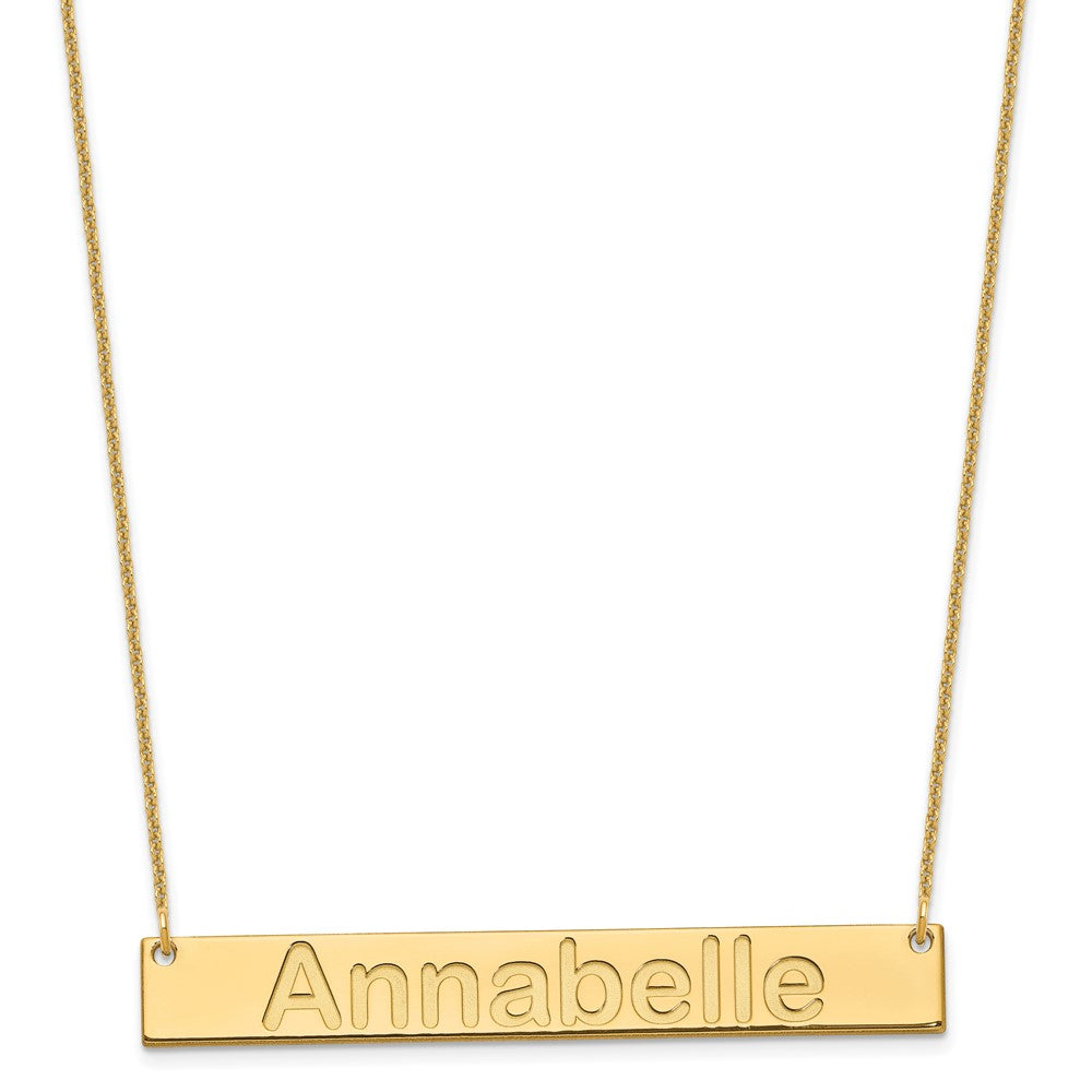 10k Yellow Gold Large ARIAL ROUNDED Bar Necklace