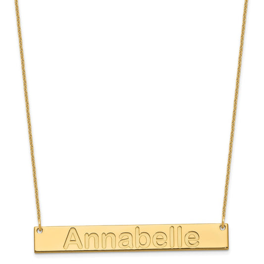 10k Yellow Gold Large ARIAL ROUNDED Bar Necklace