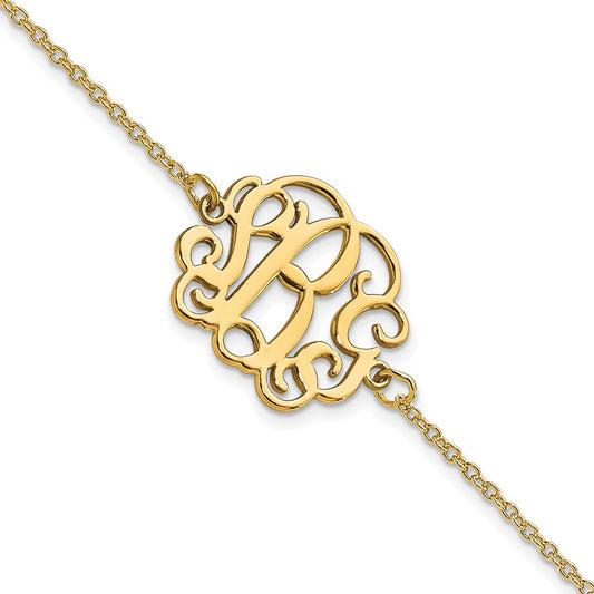 10k Yellow Gold Yellow Gold Monogram Bracelet