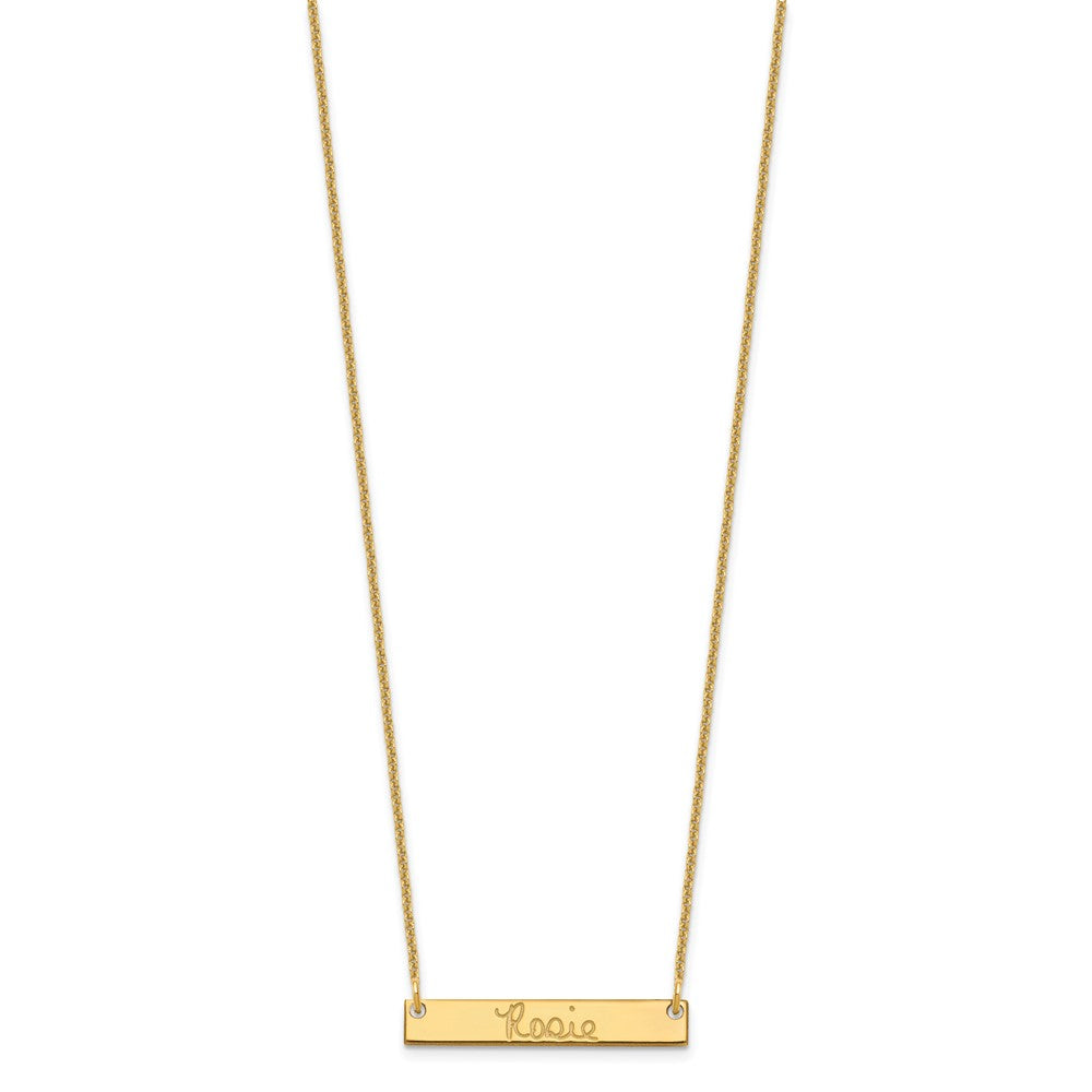 10k Yellow Gold Yellow Gold Small Signature Bar Necklace