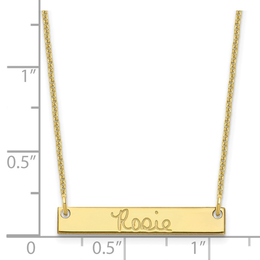 10k Yellow Gold Yellow Gold Small Signature Bar Necklace