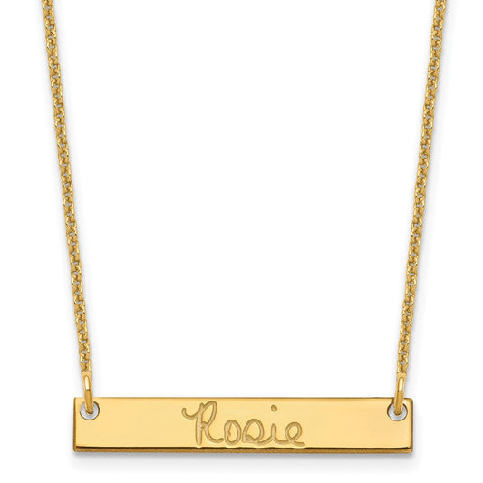 10k Yellow Gold Yellow Gold Small Signature Bar Necklace