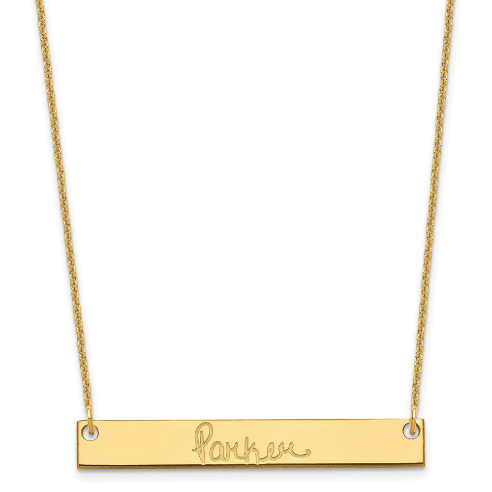 10k Yellow Gold Medium Signature Bar Necklace