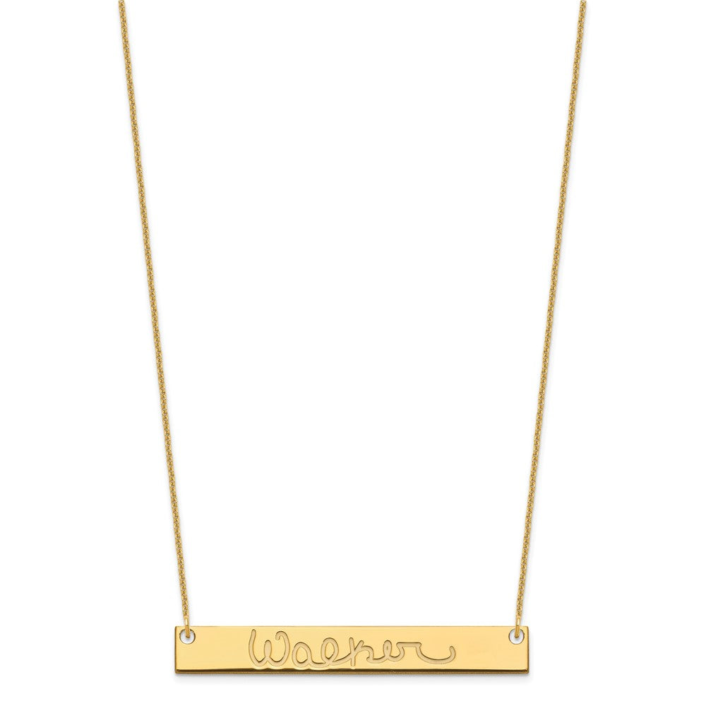 10k Yellow Gold Large Signature Bar Necklace