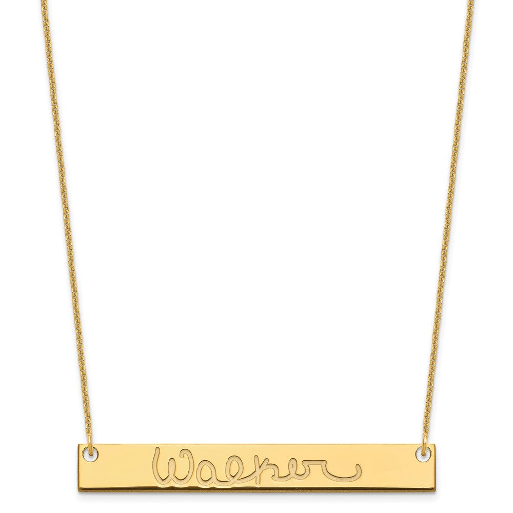 10k Yellow Gold Large Signature Bar Necklace