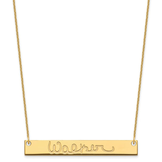 10k Yellow Gold Large Signature Bar Necklace