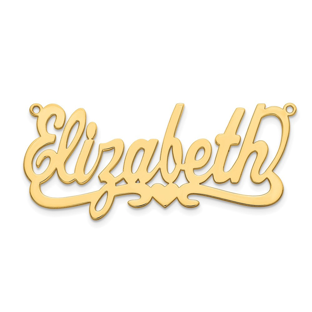 10k Yellow Gold Heart Name Plate
