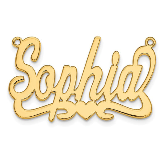 10k Yellow Gold Heart Name Plate