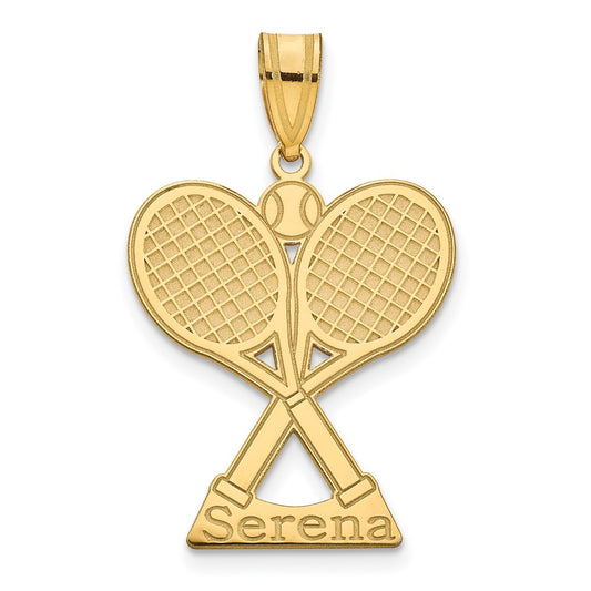10k Yellow Gold Personalized Tennis Pendant