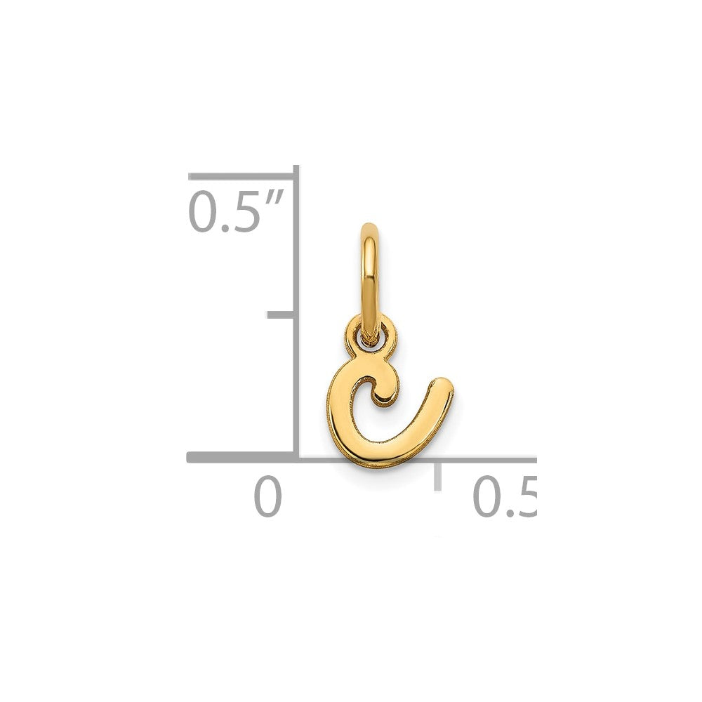 10KY Lower case Letter C Initial Charm