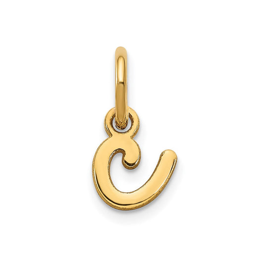 10KY Lower case Letter C Initial Charm