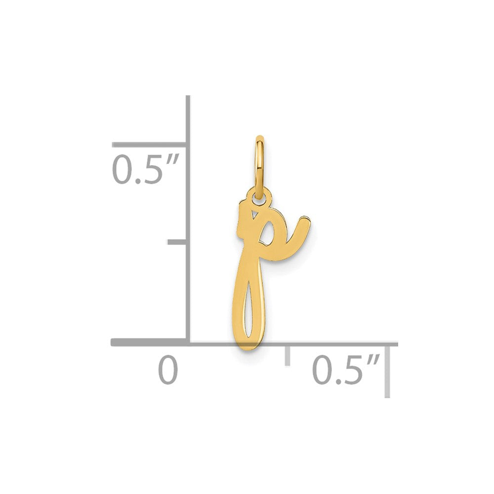 10KY Lower case Letter P Initial Charm
