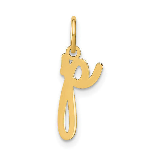 10KY Lower case Letter P Initial Charm