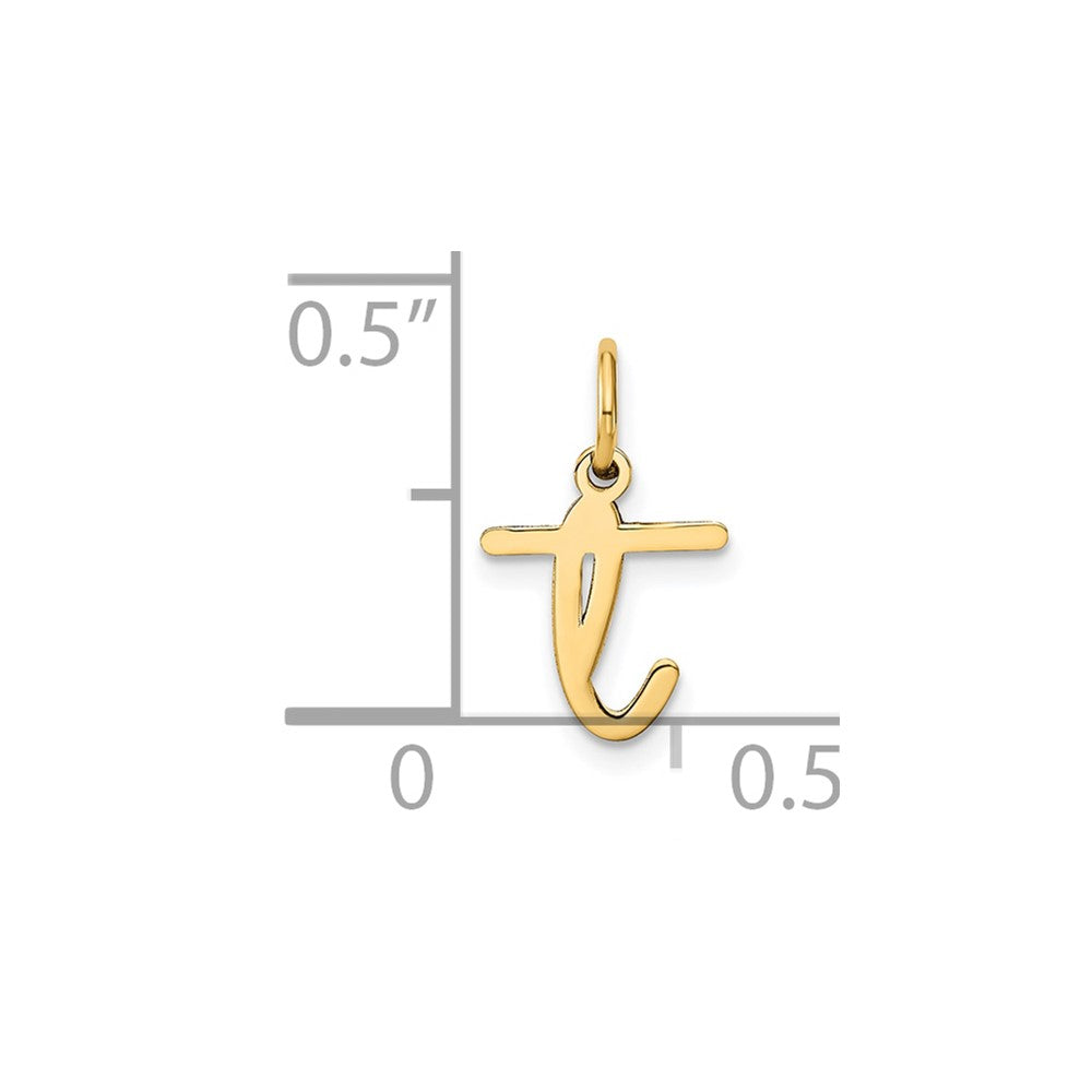 10KY Lower case Letter T Initial Charm