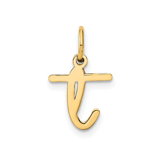 10KY Lower case Letter T Initial Charm