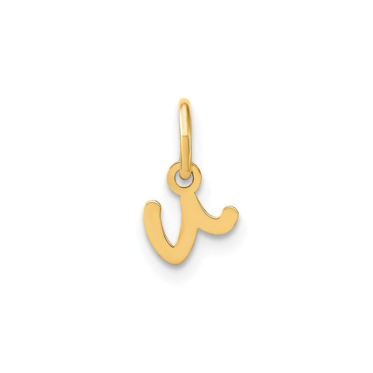 10KY Lower case Letter V Initial Charm