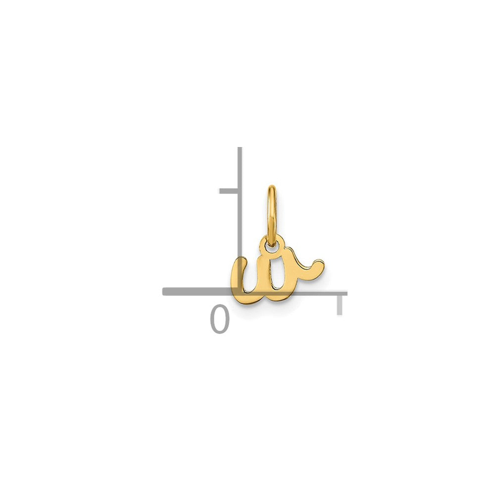 10KY Lower case Letter W Initial Charm