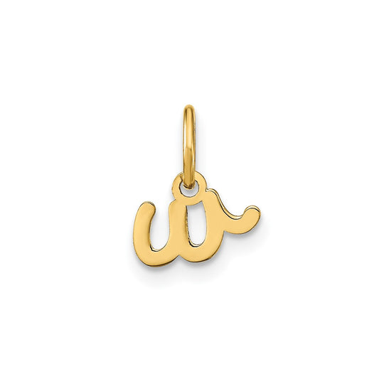 10KY Lower case Letter W Initial Charm