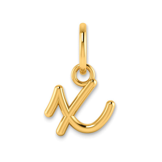 10KY Lower case Letter X Initial Charm