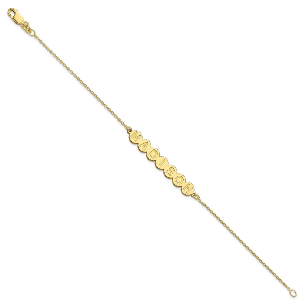 10k Yellow Gold 7 Letter Bubble Bracelet