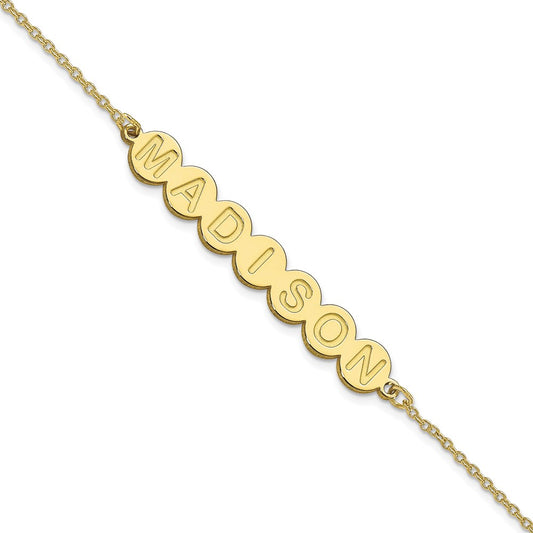 10k Yellow Gold 7 Letter Bubble Bracelet