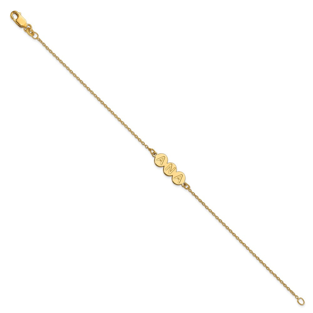10k Yellow Gold 3 Letter Bubble Bracelet