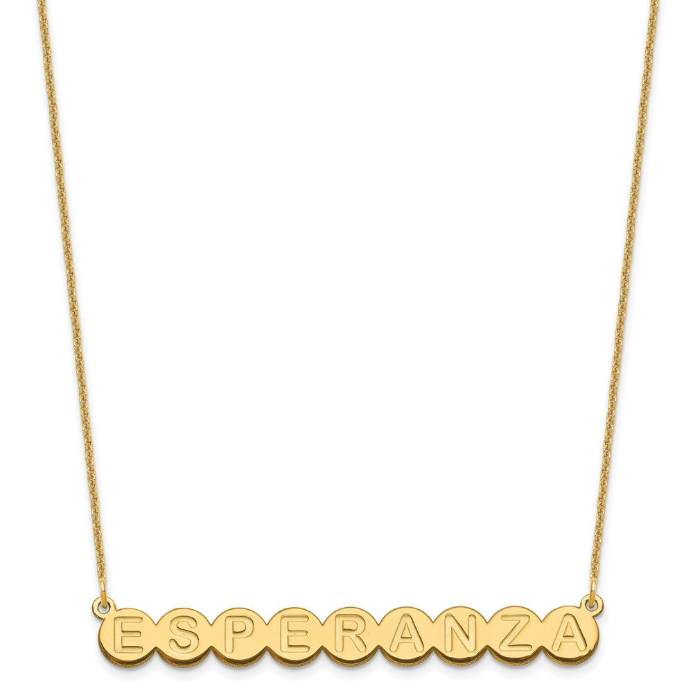10k Yellow Gold 9 Letter Bubble Necklace