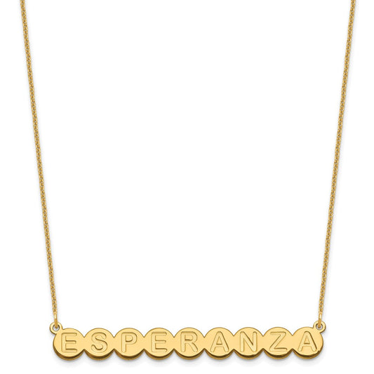 10k Yellow Gold 9 Letter Bubble Necklace