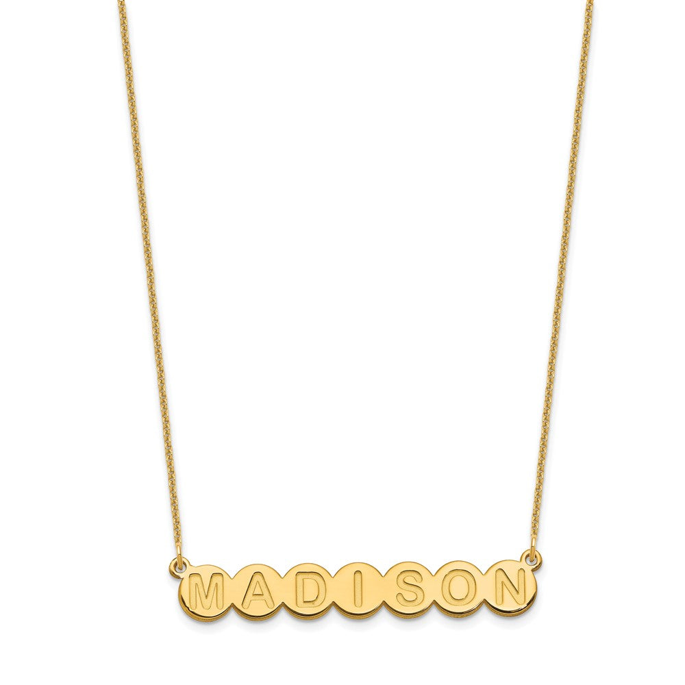 10k Yellow Gold  7 Letter Bubble Necklace