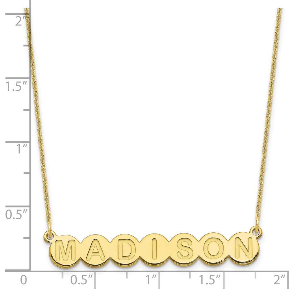 10k Yellow Gold  7 Letter Bubble Necklace