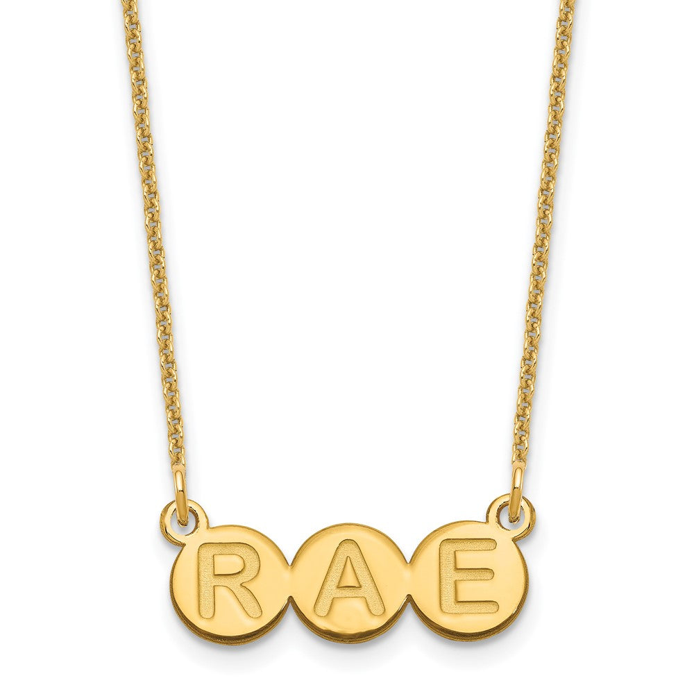 10k Yellow Gold 3 Letter Bubble Necklace