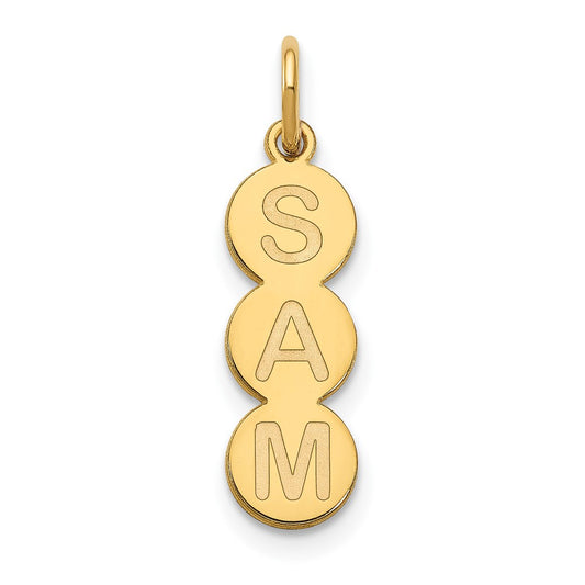 10k Yellow Gold 3 Letter Bubble Pendant