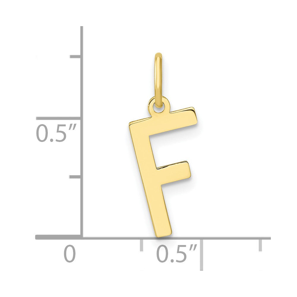 10k Yellow Gold Letter F Initial Pendant