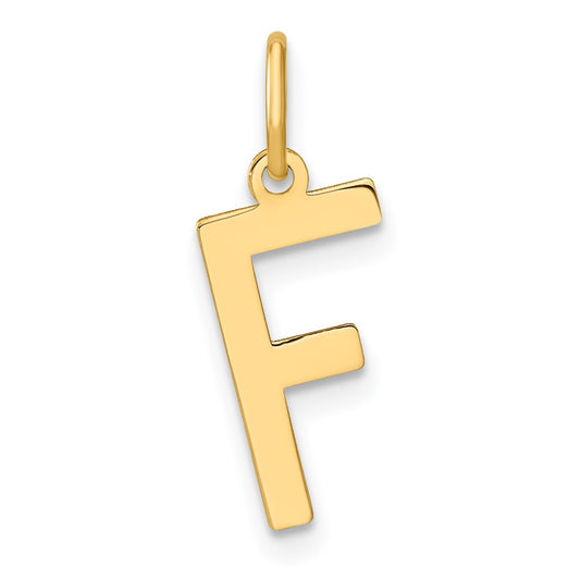 10k Yellow Gold Letter F Initial Pendant