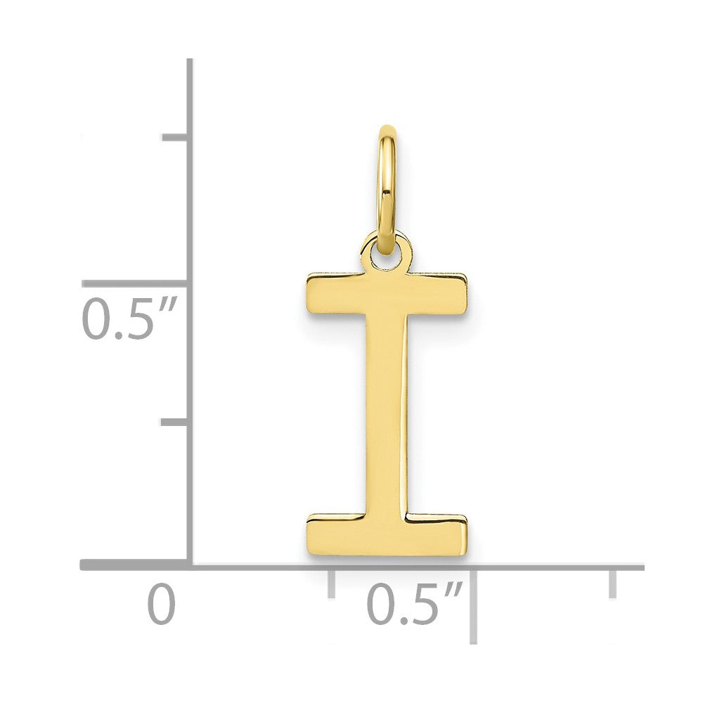 10k Yellow Gold Letter I Initial Pendant