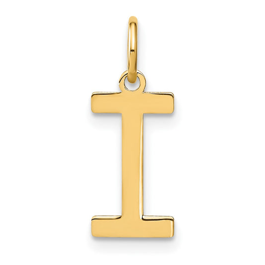 10k Yellow Gold Letter I Initial Pendant