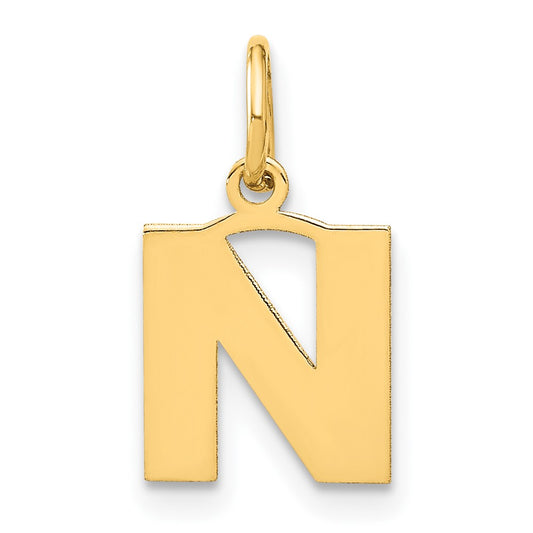 10ky Letter N Initial Pendant