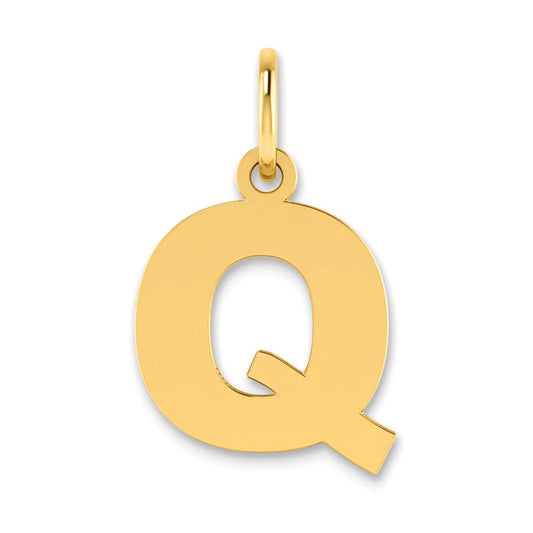 10ky Letter Q Initial Pendant