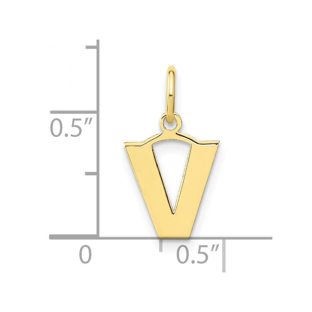 10ky Letter V Initial Pendant