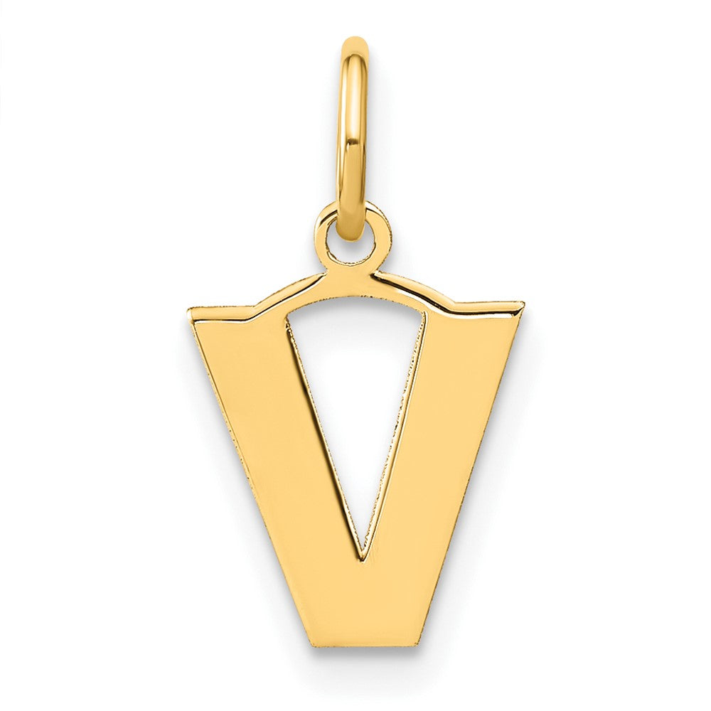 10ky Letter V Initial Pendant