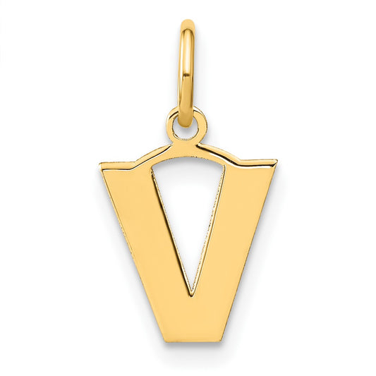 10ky Letter V Initial Pendant