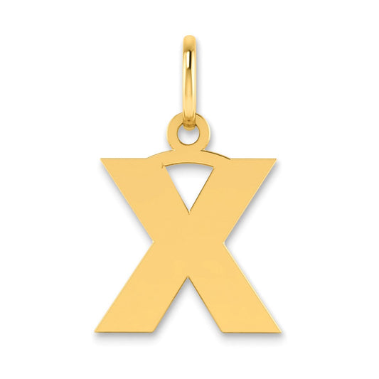 10ky Letter X Initial Pendant