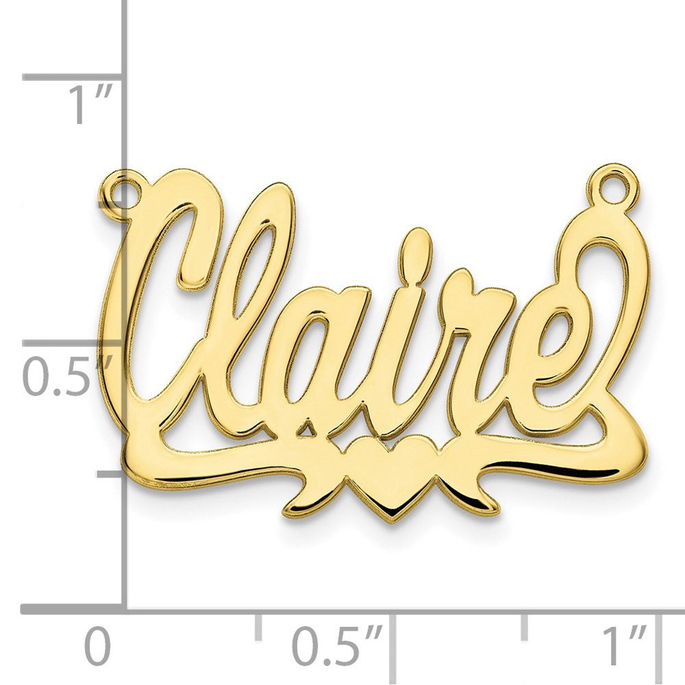 10k Yellow Gold Polished Heart Name Plate